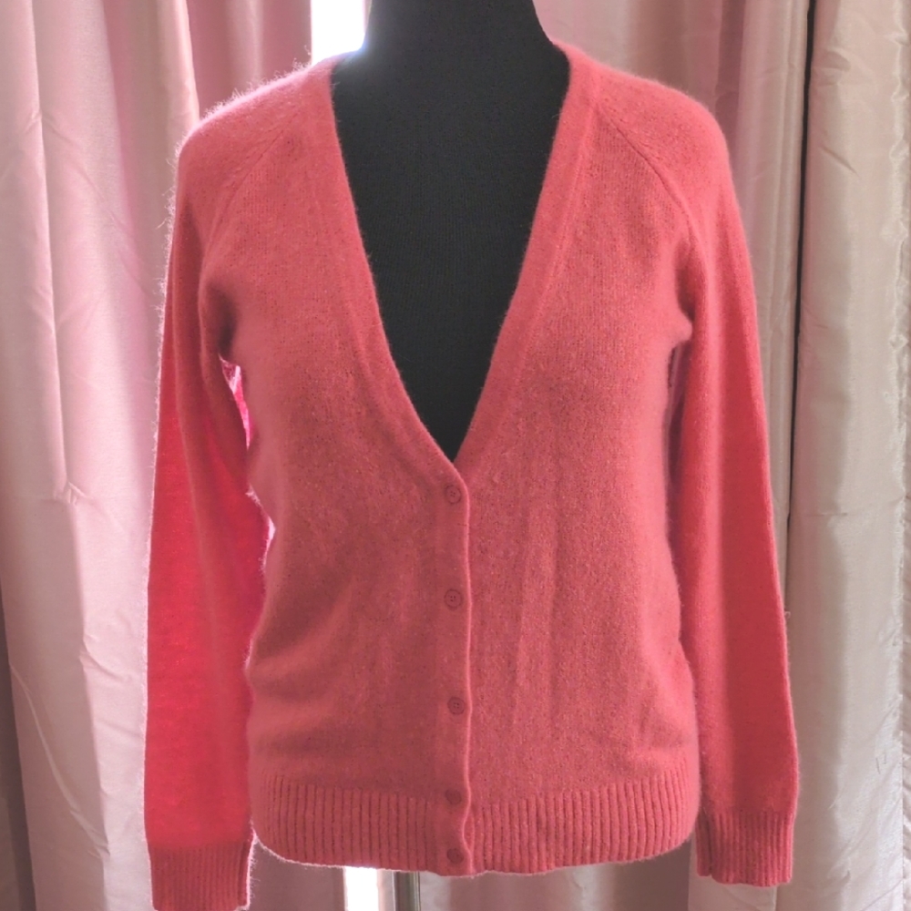 GAP Angora & Wool Blend Pink and Purple Cardigan Sweater Medium